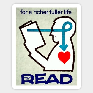 For a Richer, Fuller Life Wake Up and Read, 1961 Sticker